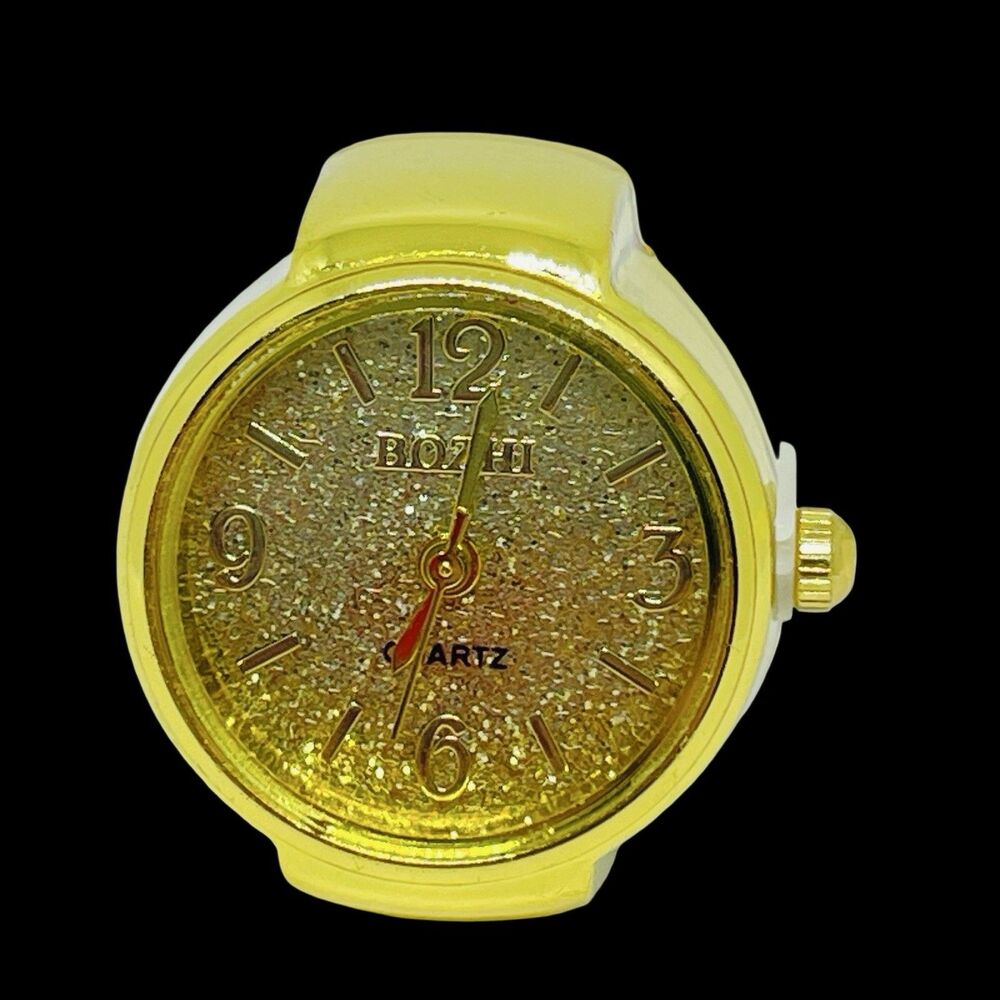 BOZHI Ring Watch Gold Design With Crystals New